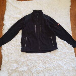 SOLD ScotteVest Jacket Mens L TEC Full Zip Convertible Vest Black Pockets Fleece